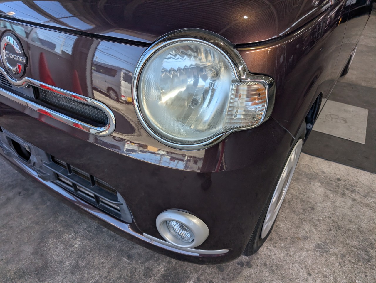 ミラココア　ヘッドライトクリア塗装