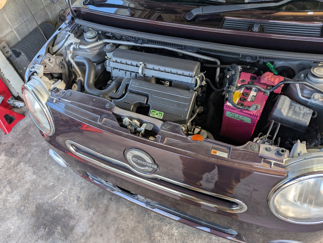 ミラココア　フロントバンパーの取り外し